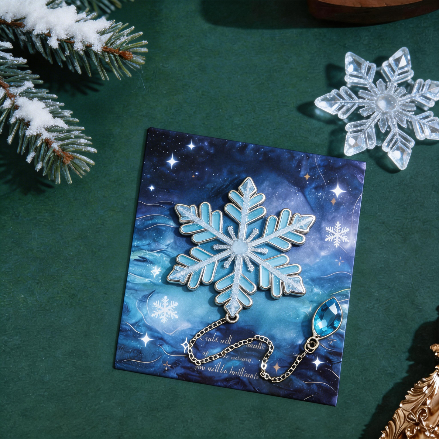 Crystal Snowflake Bookmark | Winter-Themed Reading Accessory | Perfect Gift for Book Lovers